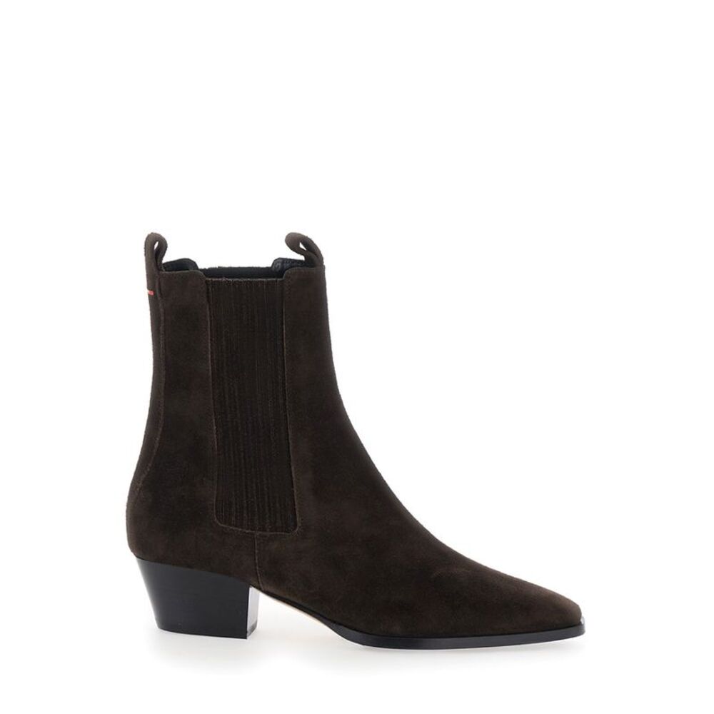 Aeyde Women Agata Cow Suede Leather Moka With Suede And Brown Woman